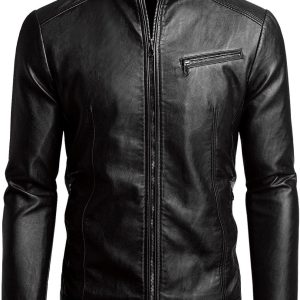 Men's Casual Faux Leather Jacket
